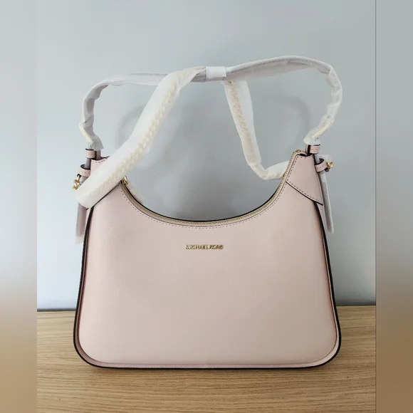 BNWT Michael Kors Wilma Large Smooth Leather Chain Shoulder Bag Powder Blush - Picture 4 of 5